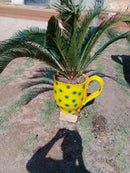 Xícara Grande Decorativa em Pneu Reciclado – Sustentável para Jardim e Varanda