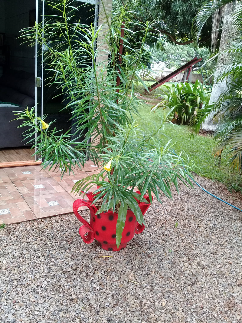 Vaso Jarro Exótico de Pneu Reciclado – Ideal para Quintais e Espaços Externos