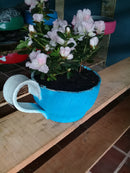 Vaso Xícara Pequena em Pneu Reciclado – Decoração Sustentável para Jardim