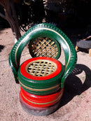 Poltrona Ecológica Detalhada Feita com Pneus – Conforto e Estilo para Ambientes Externos