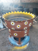 Floreira Decorativa Grande de Pneu – Design Rústico e Ecológico para Quintais