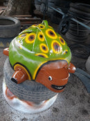 Escultura de Tartaruga em Pneus Reciclados – Ideal para Quintais e Paisagismo Rústico