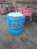 Lixeira Artesanal Feita com Pneu Reciclado – Ideal para Áreas Externas e Quintais