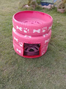 Casinha Artesanal de Pneu para Gatos – Modelo de Dois Andares Sustentável e Charmoso