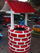 Pocinho Ecológico Grande Feito com Pneus – Decoração Charmosa para Jardins Criativos