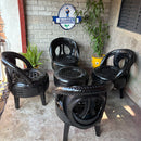 Jogo de Cadeira de Pneu com 4 Cadeiras e 1 Mesinha”