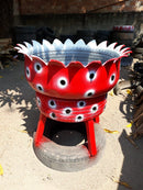 Floreira Decorativa Grande de Pneu – Design Rústico e Ecológico para Quintais