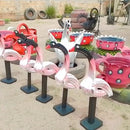 Garça Artesanal Feita com Pneus Reciclados – Decoração de Jardim