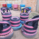 Poltronas Simples em Pneu Reciclado com Mesinha – Ideal para Espaços Externos e Rústicos