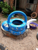 Vaso Chaleira Média em Pneu Reciclado – Decoração Sustentável para Jardim